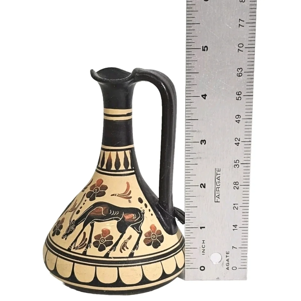 Vintage Ancient Greek Pitcher Vase Pottery  “Copy Corinthian Period